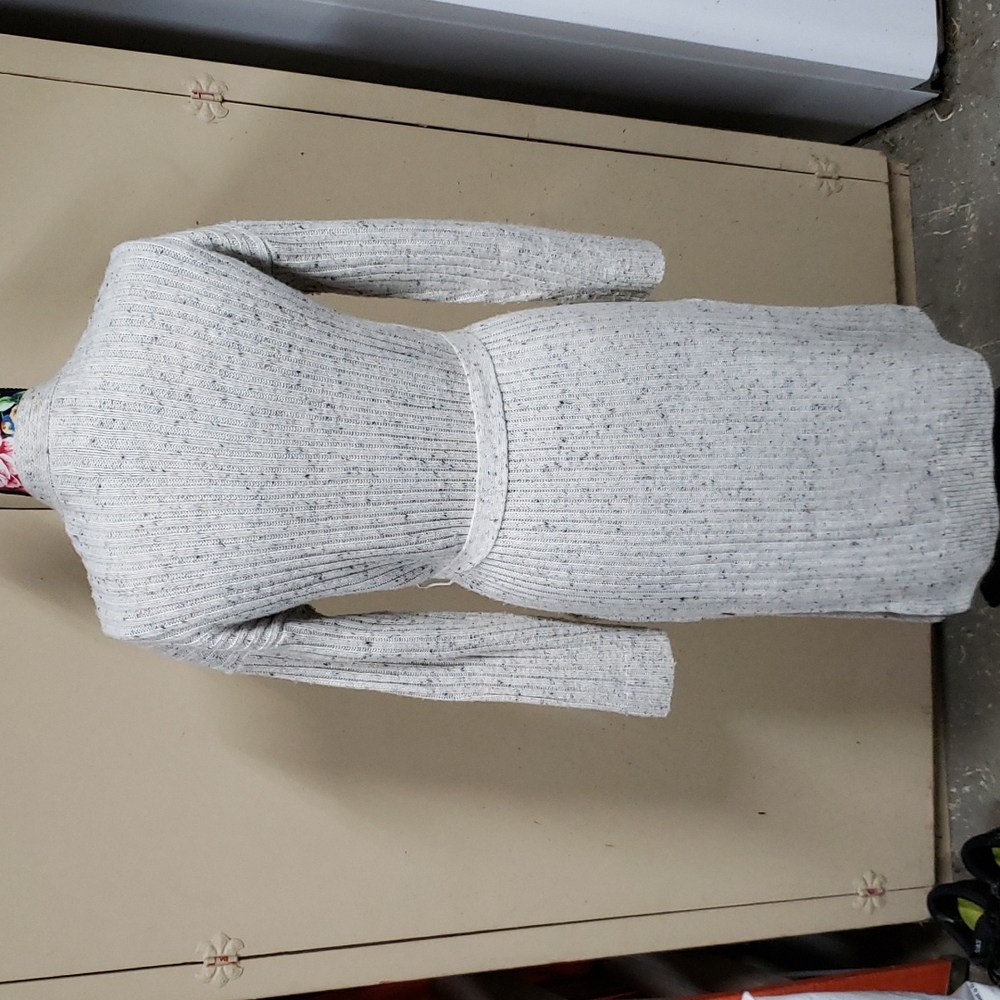 WESTPORT 1962 long cardigan with self-belt and patch pockets - Picture 5 of 11